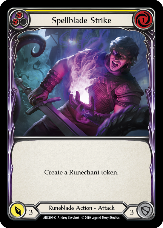Spellblade Strike (Yellow) [ARC104-C] (Arcane Rising)  1st Edition Rainbow Foil | Gamers Paradise