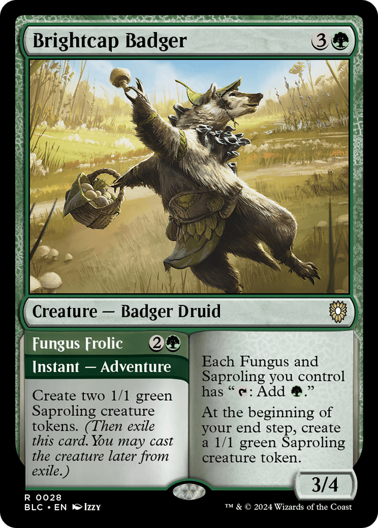 Brightcap Badger // Fungus Frolic [Bloomburrow Commander] | Gamers Paradise