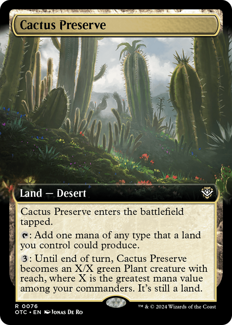 Cactus Preserve (Extended Art) [Outlaws of Thunder Junction Commander] | Gamers Paradise