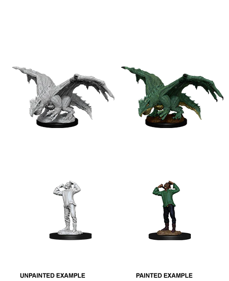 D&D NOLZUR'S MARVELOUS MINIATURES: GREEN DRAGON WYRMLING & AFFLICTED ELF | Gamers Paradise