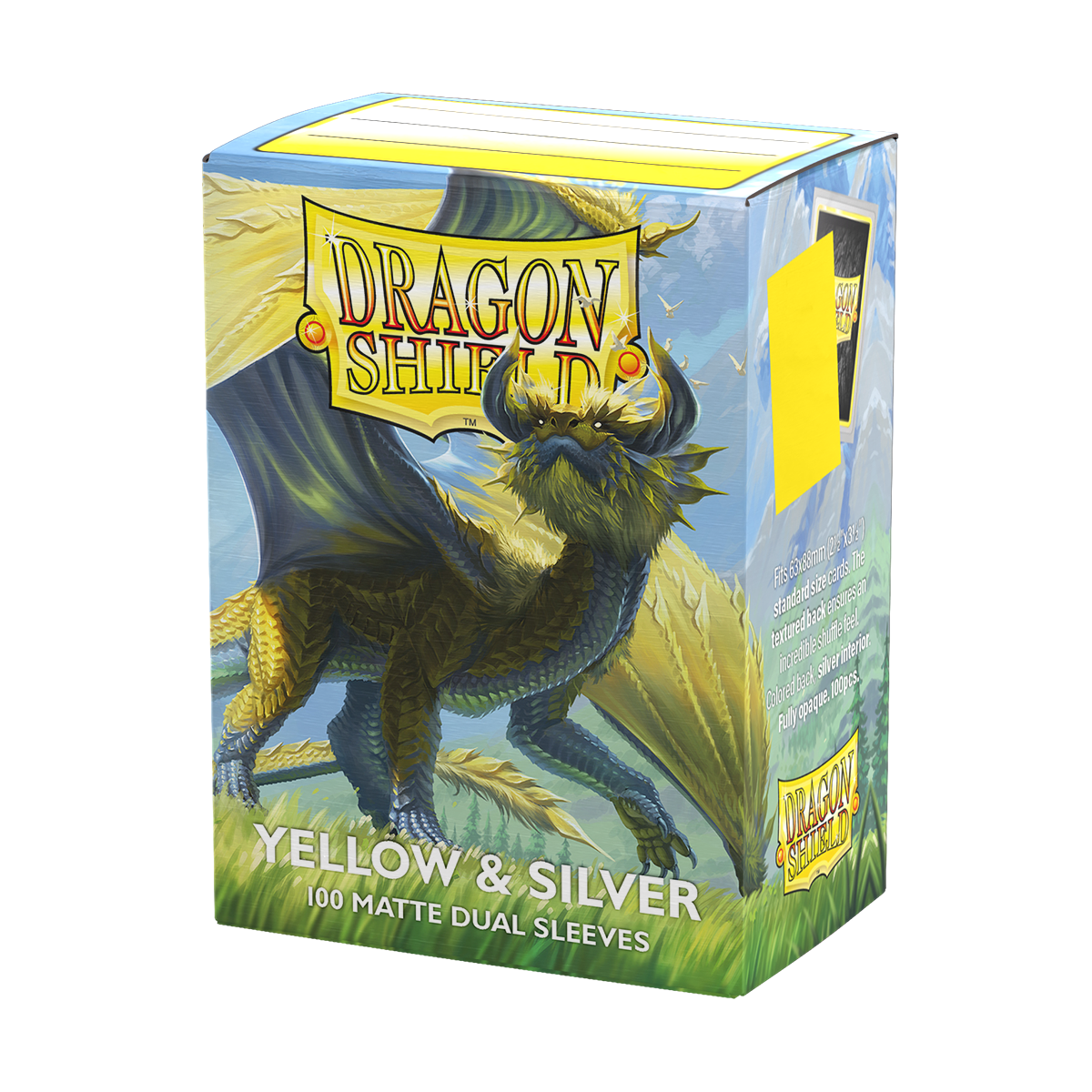 Dragon Shield: Standard 100ct Sleeves - Yellow & Silver (Dual Matte) | Gamers Paradise