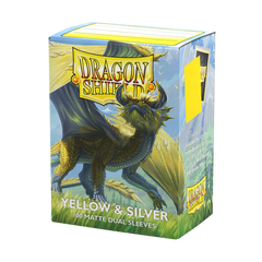 Dragon Shield: Standard 100ct Sleeves - Yellow & Silver (Dual Matte) | Gamers Paradise