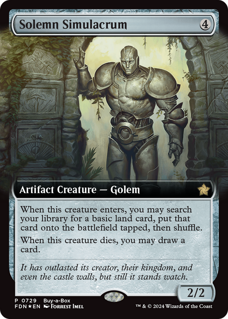 Solemn Simulacrum (Extended Art) (Buy-A-Box) [Foundations Promos] | Gamers Paradise