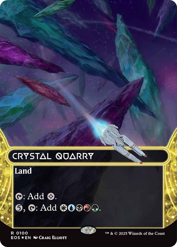 Crystal Quarry (0100) (Borderless) (Galaxy Foil) [Edge of Eternities: Stellar Sights] | Gamers Paradise
