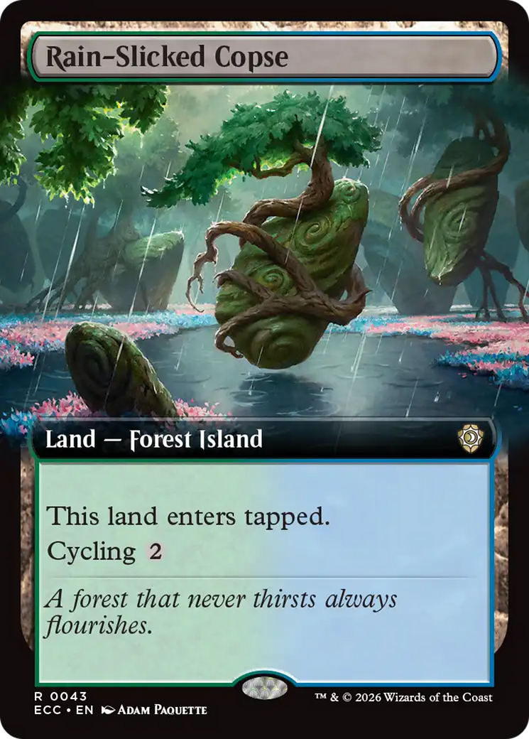 Rain-Slicked Copse (Extended Art) [Lorwyn Eclipsed Commander] | Gamers Paradise