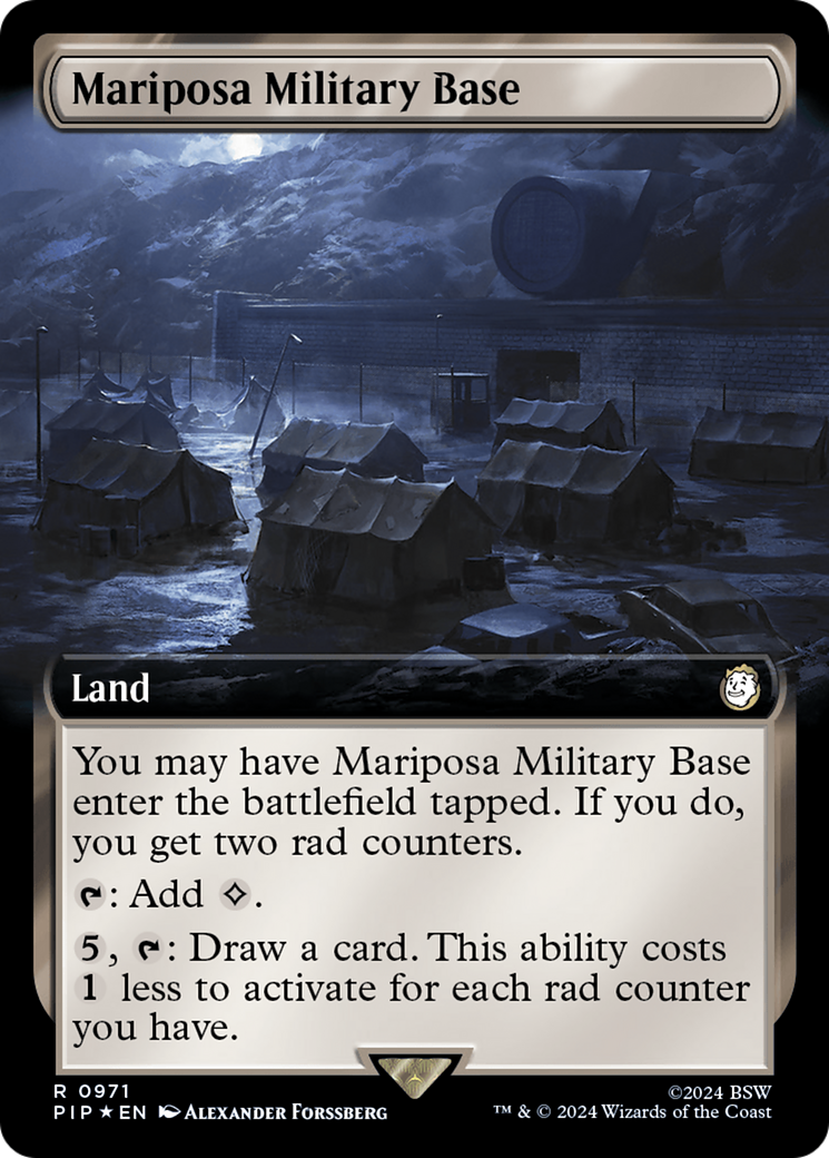 Mariposa Military Base (Extended Art) (Surge Foil) [Fallout] | Gamers Paradise