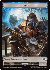 Bird // Hero (0028) Double-Sided Token (Surge Foil) [FINAL FANTASY Commander Tokens] | Gamers Paradise
