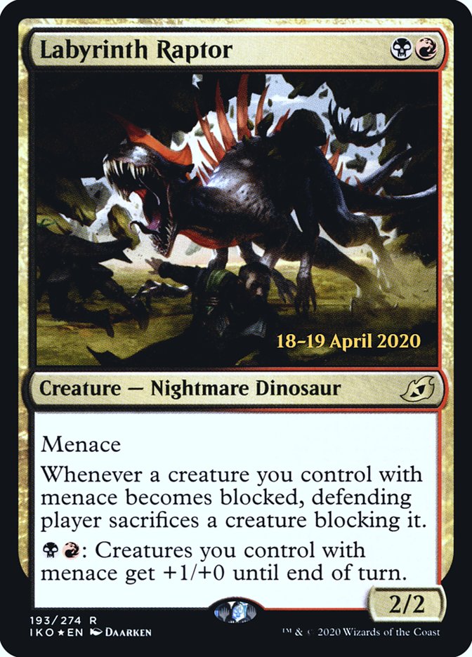Labyrinth Raptor [Ikoria: Lair of Behemoths Prerelease Promos] | Gamers Paradise
