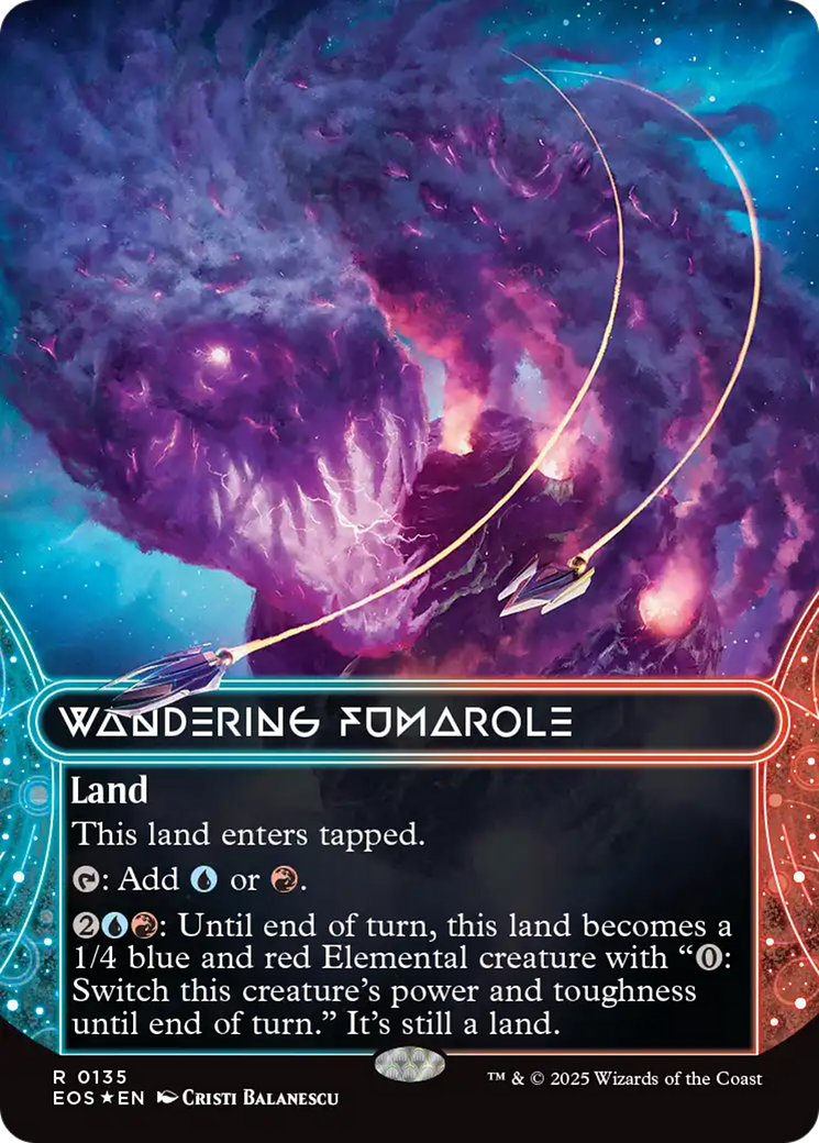 Wandering Fumarole (0135) (Borderless) (Galaxy Foil) [Edge of Eternities: Stellar Sights] | Gamers Paradise