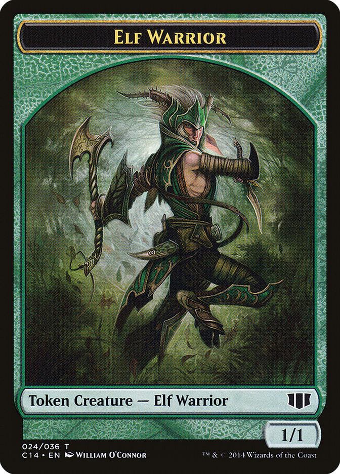 Elephant // Elf Warrior Double-Sided Token [Commander 2014 Tokens] | Gamers Paradise