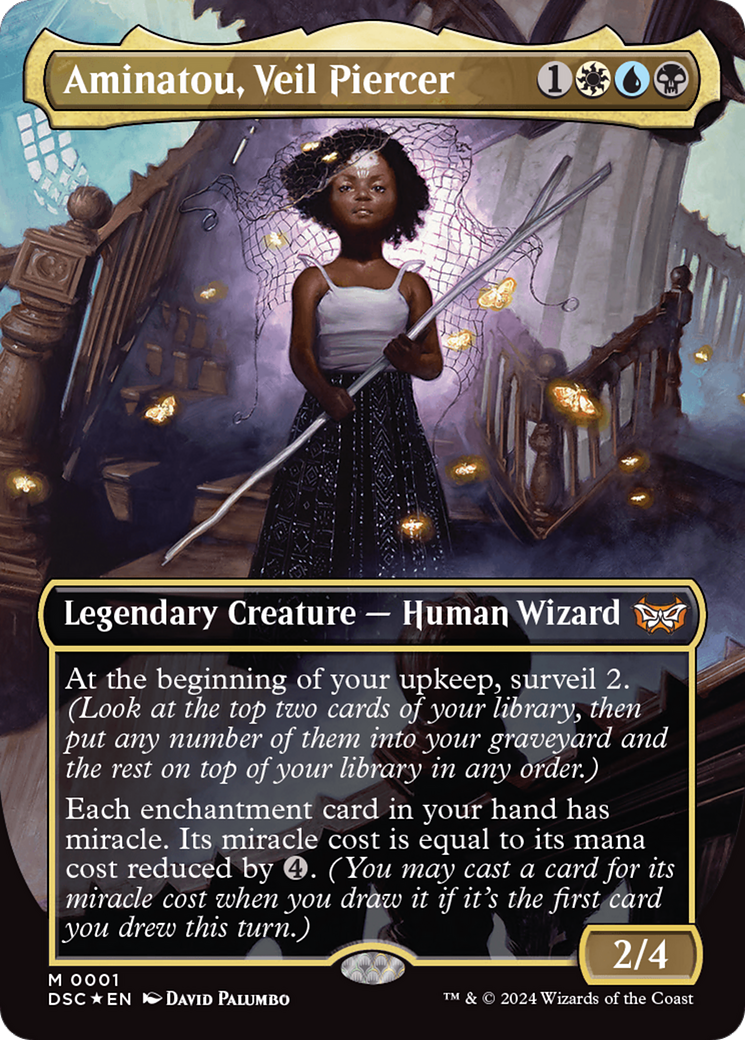 Aminatou, Veil Piercer (Borderless) [Duskmourn: House of Horror Commander] | Gamers Paradise