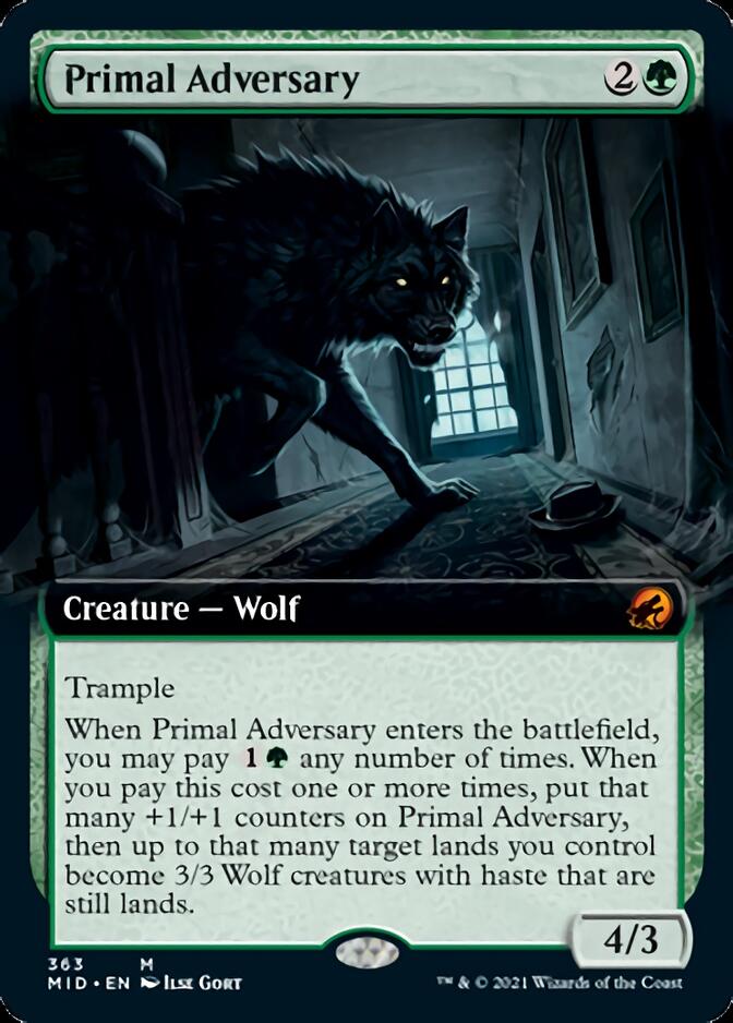 Primal Adversary (Extended Art) [Innistrad: Midnight Hunt] | Gamers Paradise