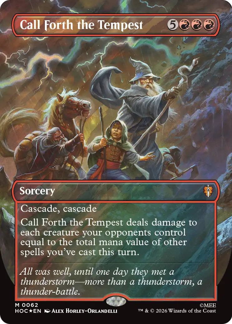 Call Forth the Tempest (Borderless) (Surge Foil) [The Hobbit: Eternal-Legal] | Gamers Paradise