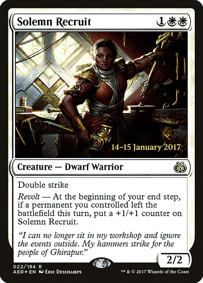 Solemn Recruit [Aether Revolt Prerelease Promos] | Gamers Paradise