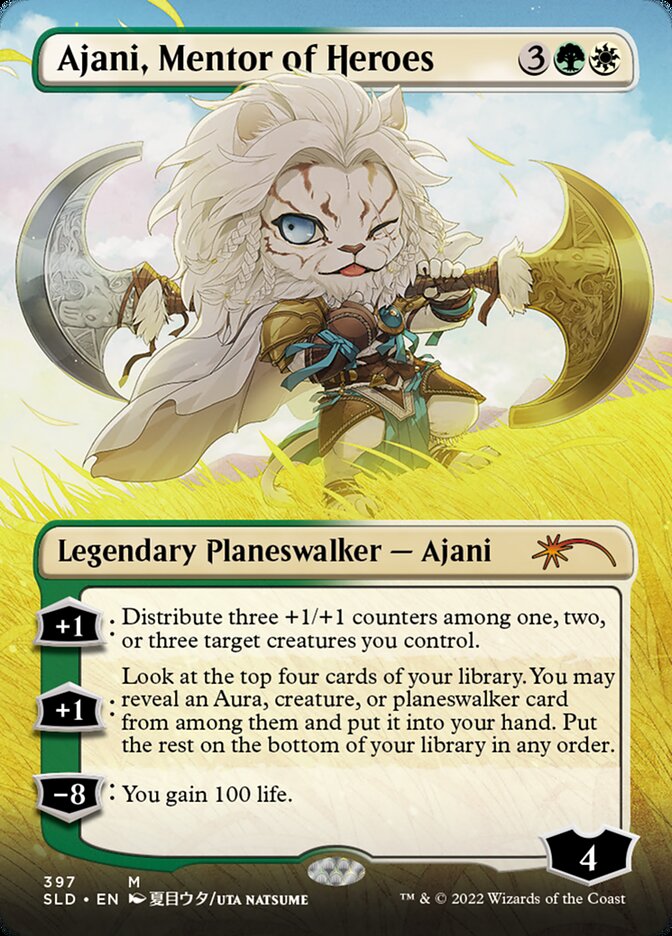 Ajani, Mentor of Heroes (Borderless) [Secret Lair Drop Series] | Gamers Paradise