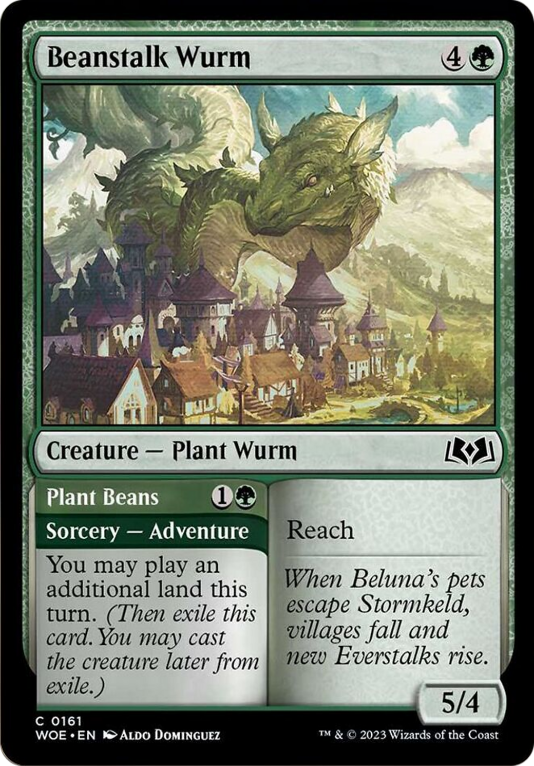 Beanstalk Wurm // Plant Beans [Wilds of Eldraine] | Gamers Paradise