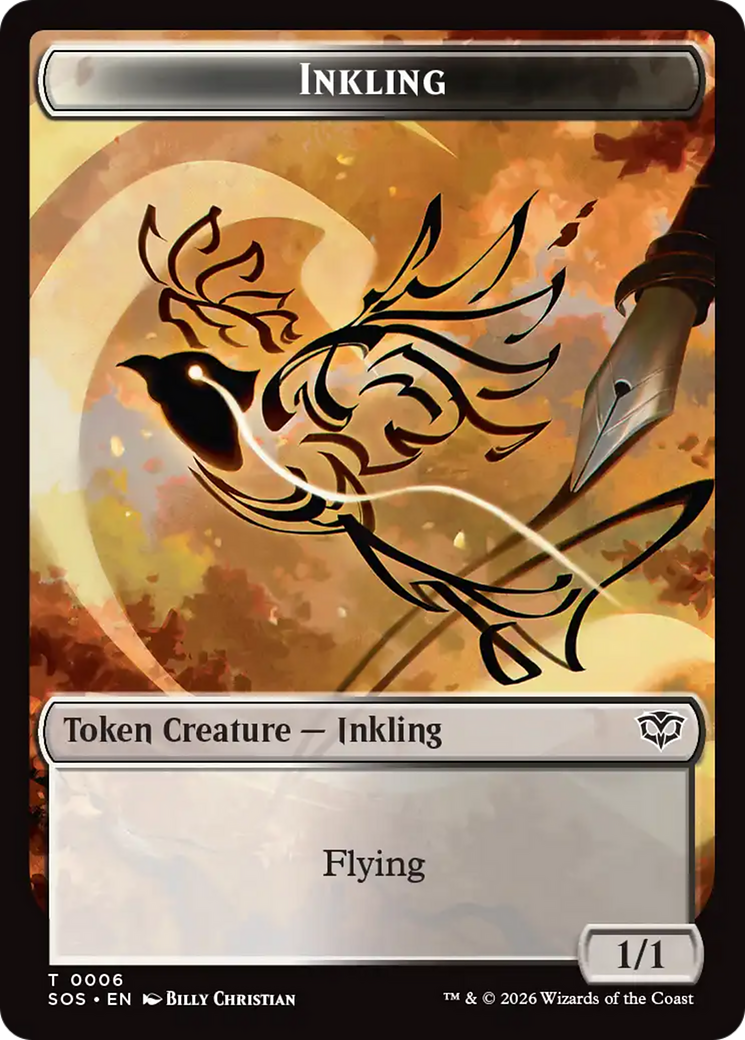 Inkling (0006) // Spirit (0010) Double-Sided Token [Secrets of Strixhaven Tokens] | Gamers Paradise