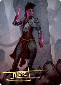 Kaya the Inexorable Art Card (Gold-Stamped Signature) [Kaldheim Art Series] | Gamers Paradise