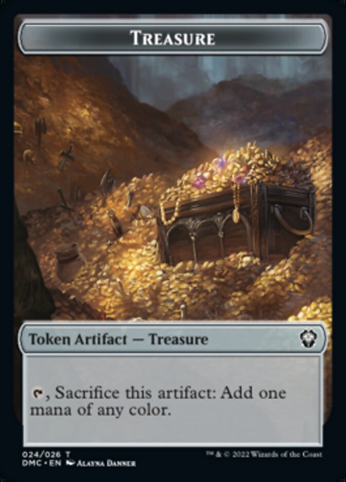 Elephant // Treasure Double-Sided Token [Dominaria United Commander Tokens] | Gamers Paradise