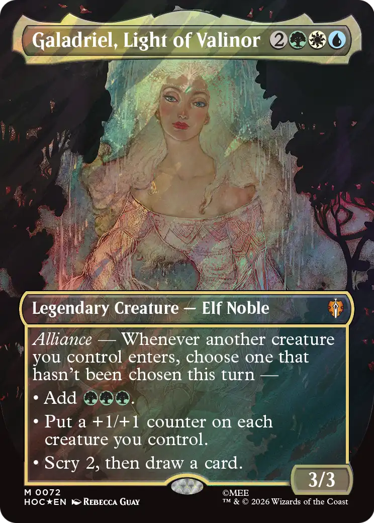 Galadriel, Light of Valinor (Borderless) (Surge Foil) [The Hobbit: Eternal-Legal] | Gamers Paradise