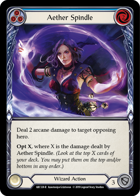 Aether Spindle (Blue) [ARC128-R] (Arcane Rising)  1st Edition Normal | Gamers Paradise