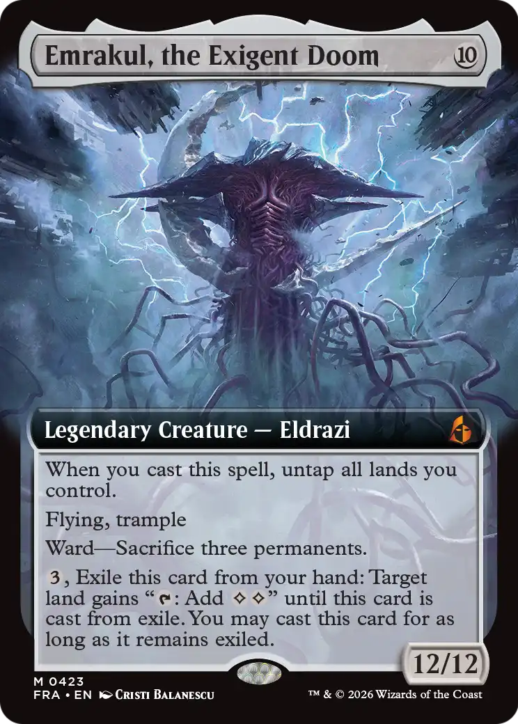 Emrakul, the Exigent Doom (Extended Art) [Reality Fracture] | Gamers Paradise