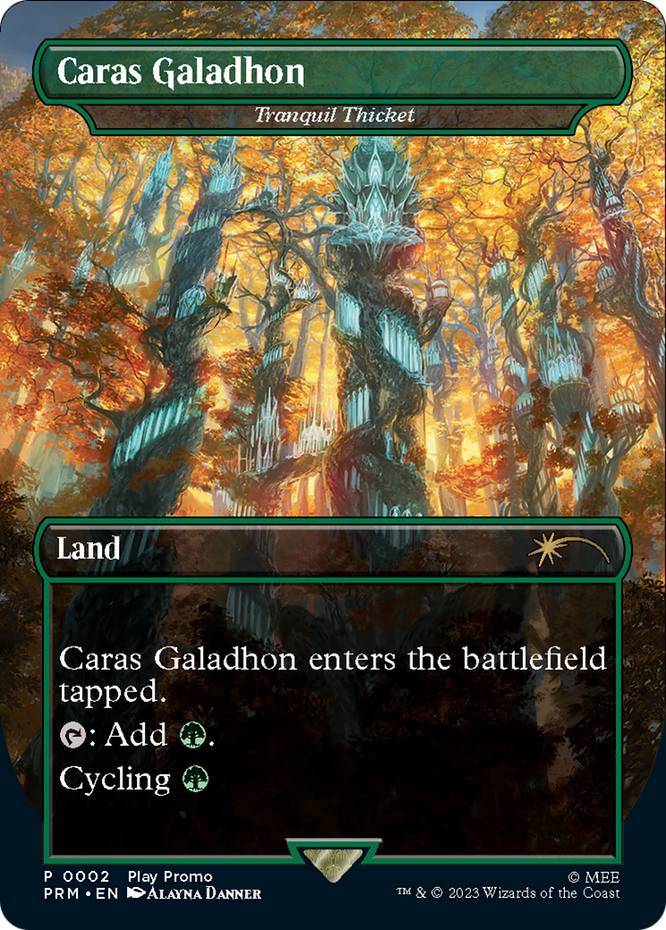 Tranquil Thicket - Caras Galadhon (Borderless) [Wizards Play Network 2023] | Gamers Paradise