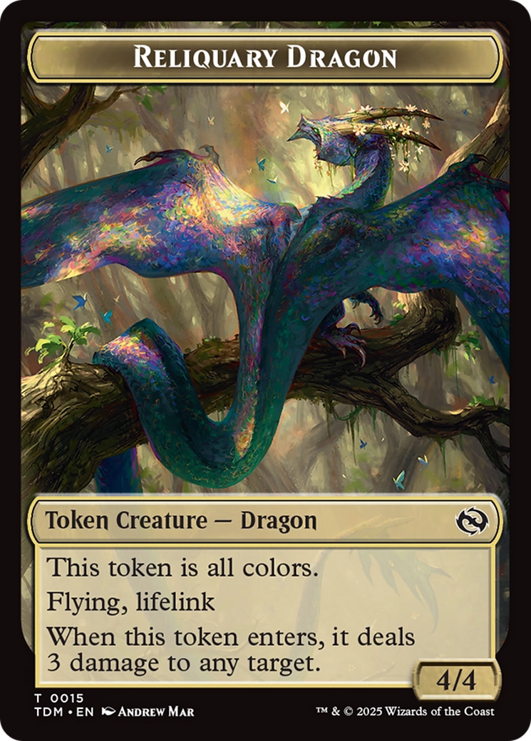 Reliquary Dragon // Dragon (0011) Double-Sided Token [Tarkir: Dragonstorm Tokens] | Gamers Paradise