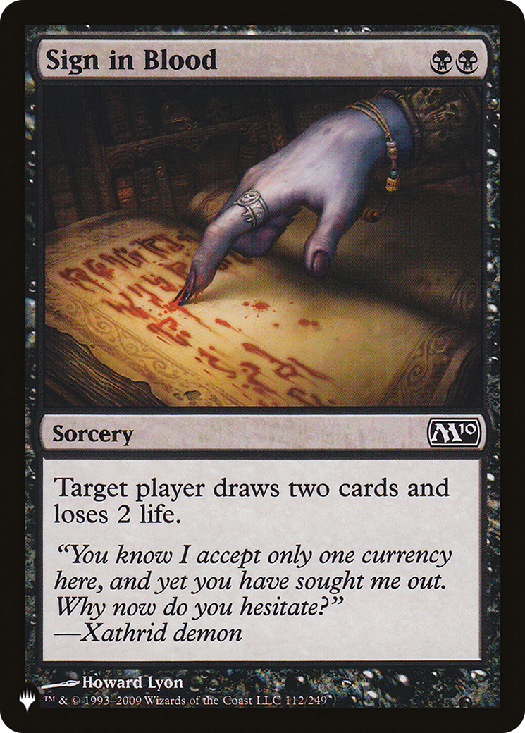 Sign in Blood (M10) [The List Reprints] | Gamers Paradise