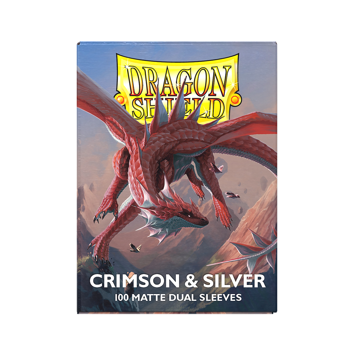 Dragon Shield: Standard 100ct Sleeves - Crimson & Silver (Dual Matte) | Gamers Paradise