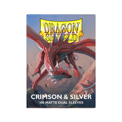 Dragon Shield: Standard 100ct Sleeves - Crimson & Silver (Dual Matte) | Gamers Paradise
