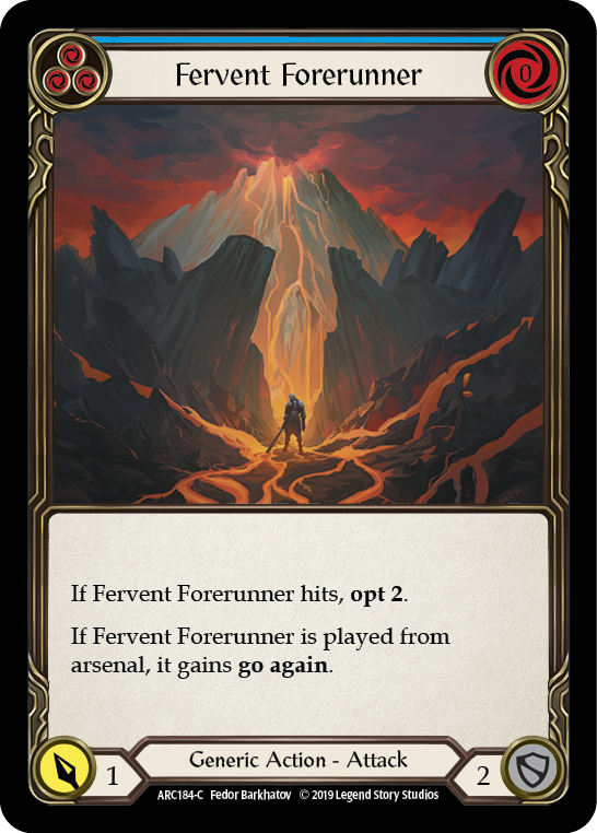 Fervent Forerunner (Blue) [ARC184-C] (Arcane Rising)  1st Edition Rainbow Foil | Gamers Paradise