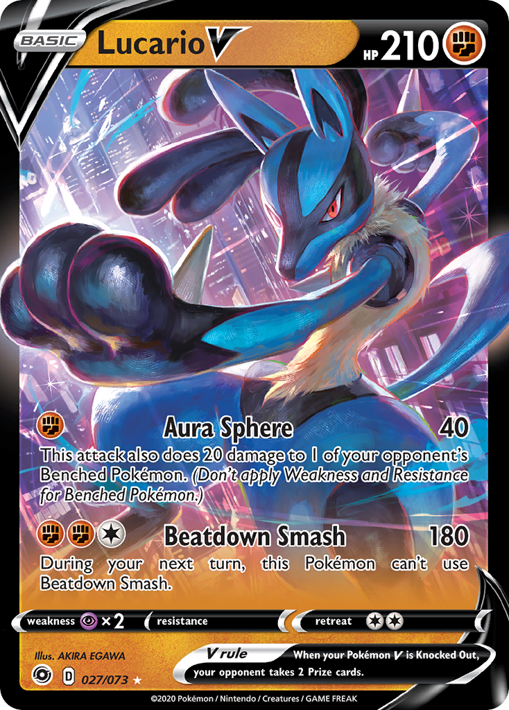 Lucario V (027/073) (Intro Deck) [Sword & Shield: Champion's Path] | Gamers Paradise