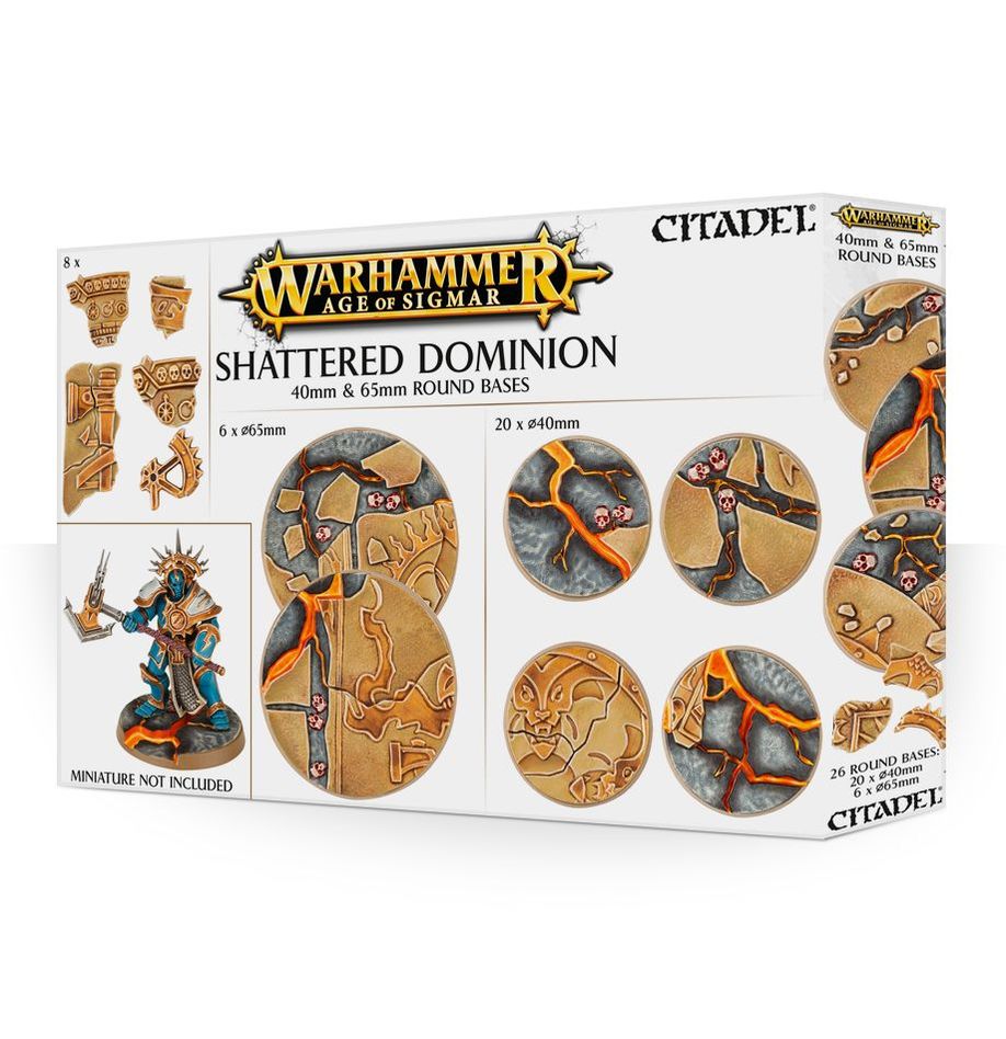 Warhammer: Age of Sigmar - SHATTERED DOMINION 40 & 65MM ROUND BASES | Gamers Paradise