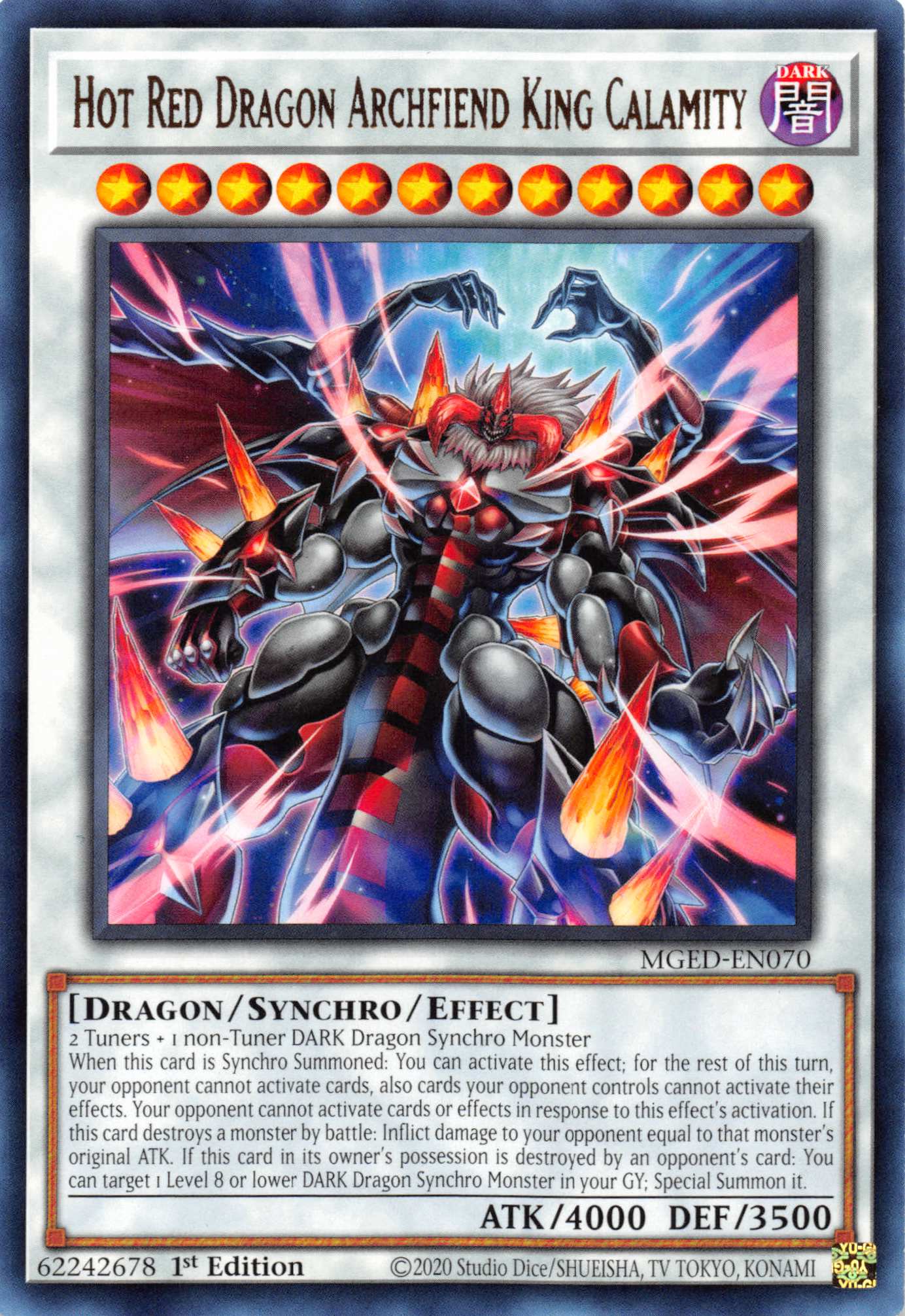 Hot Red Dragon Archfiend King Calamity [MGED-EN070] Rare | Gamers Paradise