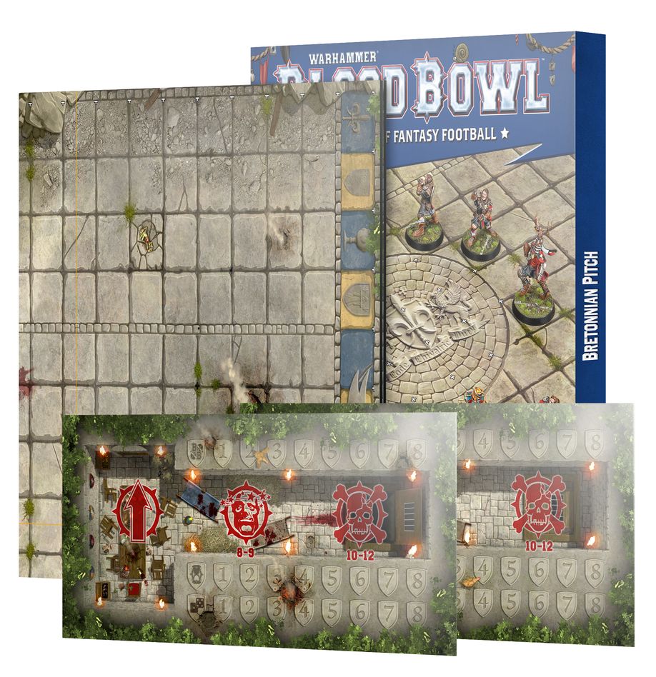 BLOOD BOWL: Bretonnian Pitch: Double-sided Pitch and Dugouts (PREORDER) | Gamers Paradise