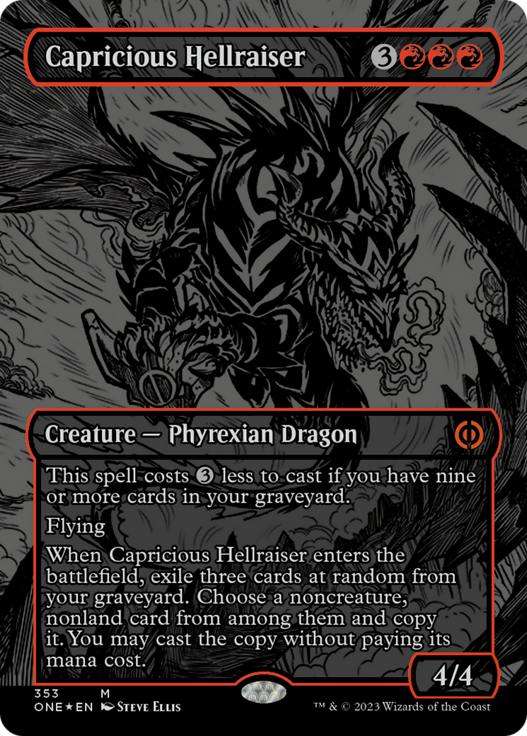 Capricious Hellraiser (Oil Slick Raised Foil) [Phyrexia: All Will Be One] | Gamers Paradise