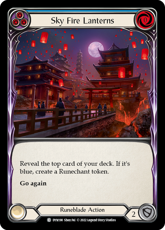 Sky Fire Lanterns (Blue) [DYN190] (Dynasty)  Rainbow Foil | Gamers Paradise