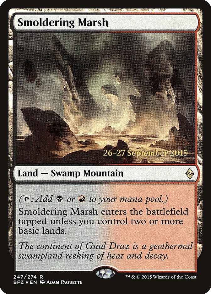 Smoldering Marsh [Battle for Zendikar Prerelease Promos] | Gamers Paradise