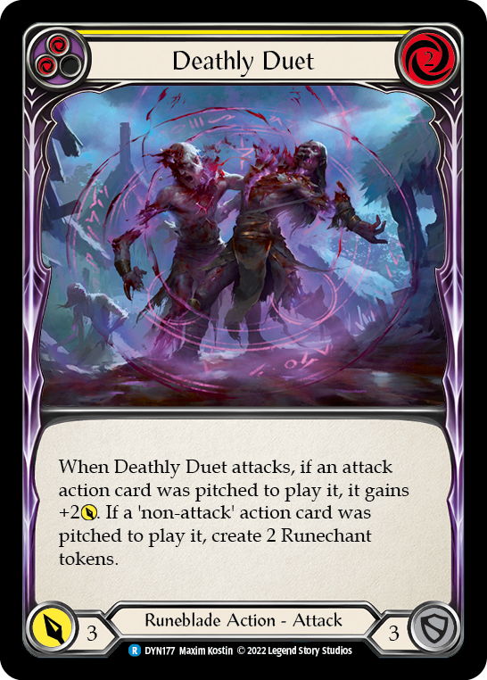 Deathly Duet (Yellow) [DYN177] (Dynasty)  Rainbow Foil | Gamers Paradise