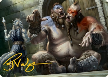 Ettin Art Card (Gold-Stamped Signature) [Dungeons & Dragons: Adventures in the Forgotten Realms Art Series] | Gamers Paradise