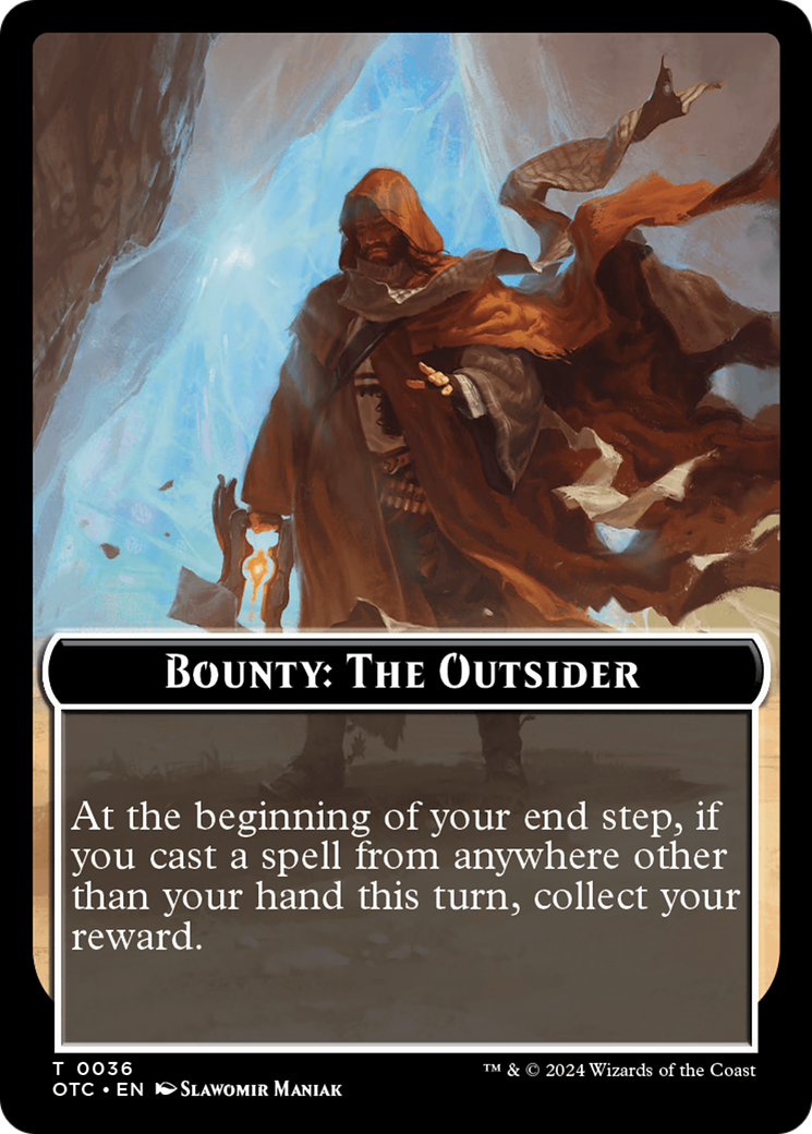 Bounty: The Outsider // Bounty Rules Double-Sided Token [Outlaws of Thunder Junction Commander Tokens] | Gamers Paradise
