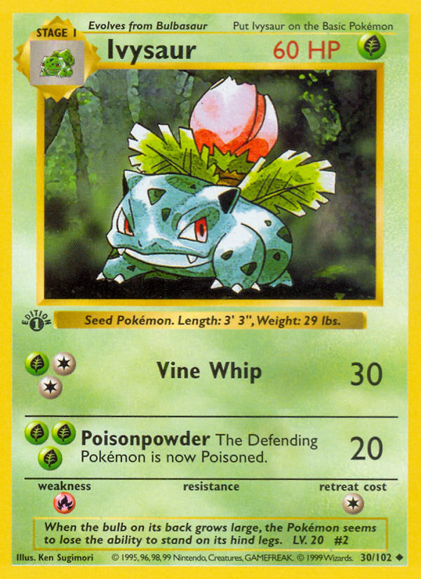 Ivysaur (30/102) (Shadowless) [Base Set 1st Edition] | Gamers Paradise
