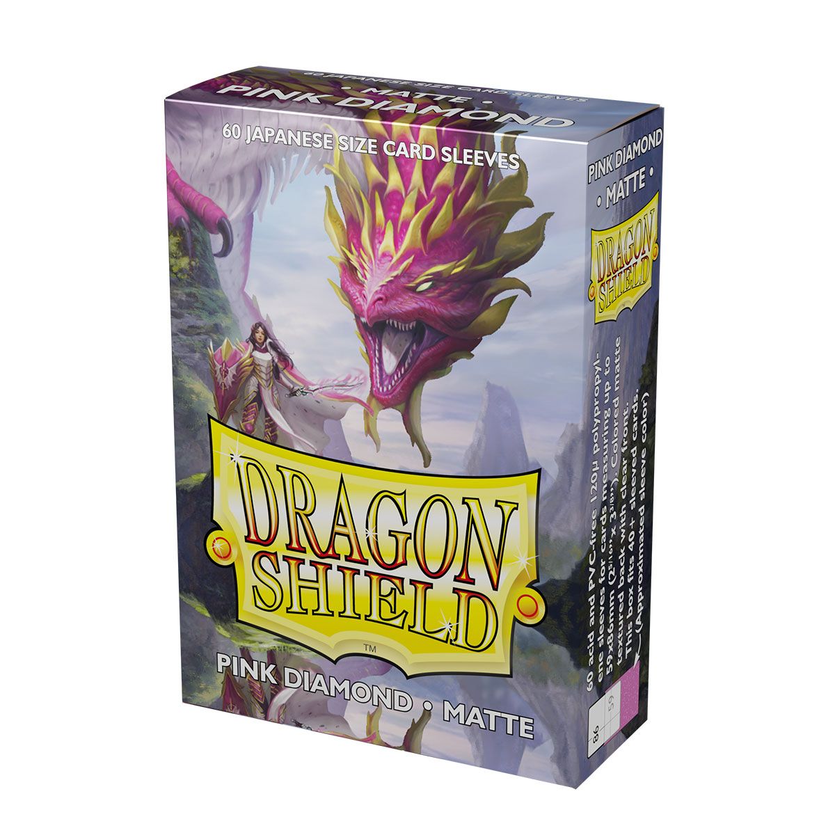 Dragon Shield: Japanese Size 60ct Sleeves - Pink Diamond (Matte) | Gamers Paradise