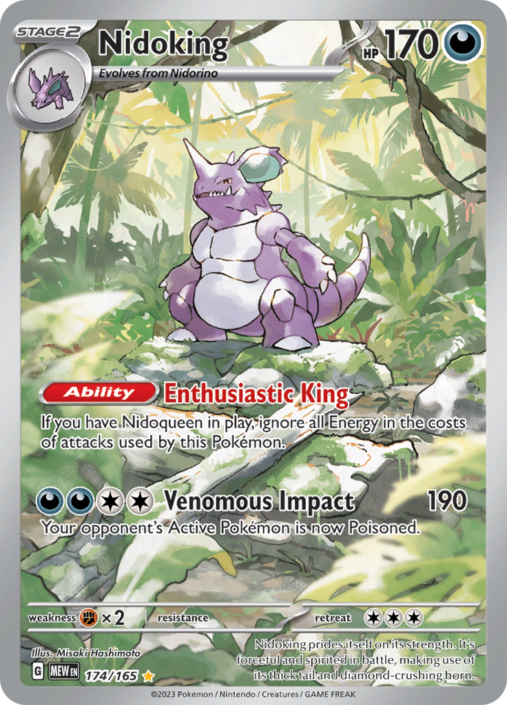 Pokemon Scarlet & Violet 151 Illustration Rare Nidoking #174 Pokemon Scarlet & Violet 151 Illustration Rare Nidoking #174