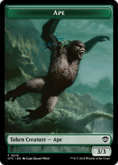 Ape // Shark Double-Sided Token [Outlaws of Thunder Junction Commander Tokens] | Gamers Paradise