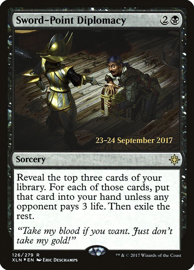 Sword-Point Diplomacy [Ixalan Prerelease Promos] | Gamers Paradise