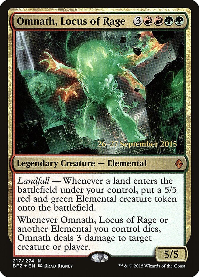 Omnath, Locus of Rage [Battle for Zendikar Prerelease Promos] | Gamers Paradise