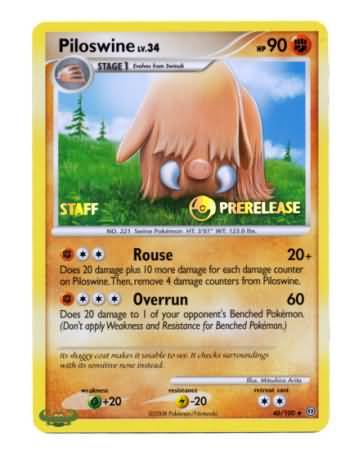 Piloswine (46/100) (Staff Prerelease Promo) [Nintendo: Black Star Promos] | Gamers Paradise