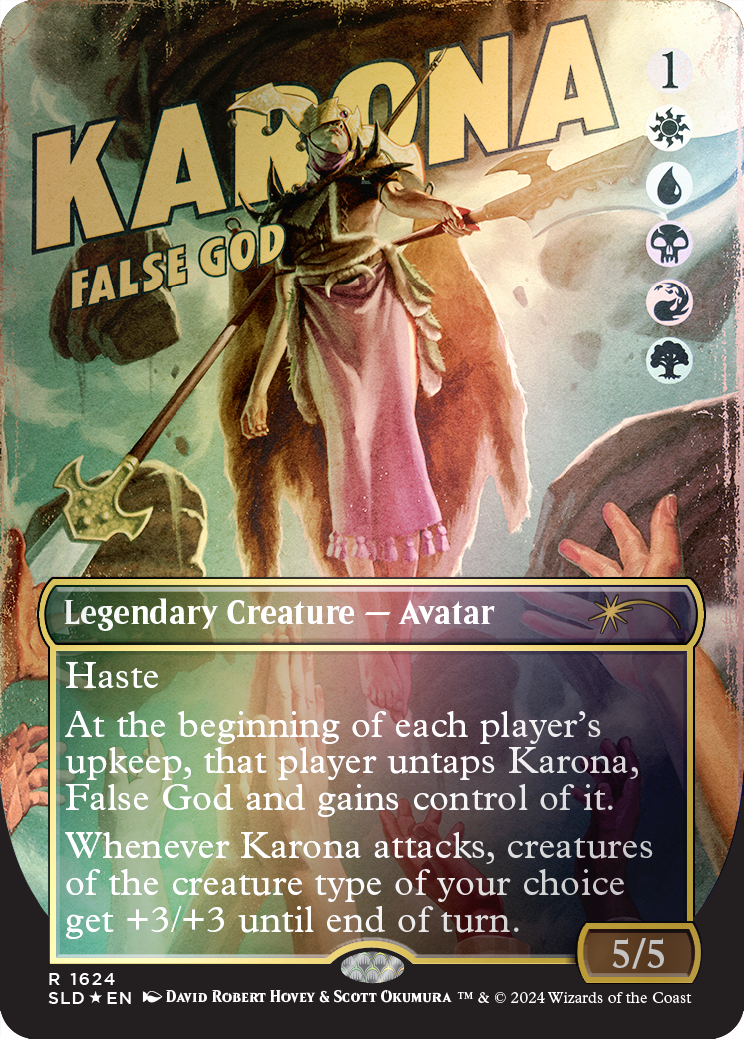 Karona, False God (Rainbow Foil) [Secret Lair Drop Series] | Gamers Paradise